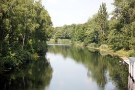 Idyllische Flusslandschaft in Leipzig