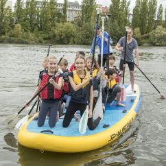 Klasse 7d beim SUP fahren